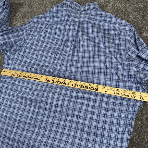 Ralph Lauren Shirt Men's L Blue Button‎ Front Down Long Sleeve Check Plaid - Picture 7 of 8
